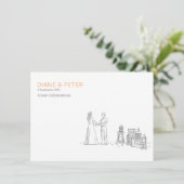 Tuin Picknick Minimalist Zwart-wit bruiloft Informatiekaartje (Staand voorkant)