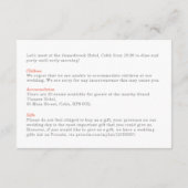 Tuin Picknick Minimalist Zwart-wit bruiloft Informatiekaartje (Achterkant)