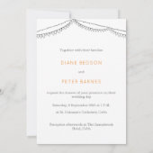 Tuin Picknick Minimalist Zwart-wit bruiloft Kaart (Achterkant)