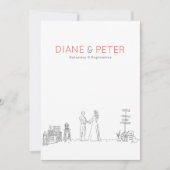 Tuin Picknick Minimalist Zwart-wit bruiloft Kaart (Voorkant)