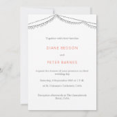 Tuin Picknick Minimalist Zwart-wit bruiloft Kaart (Achterkant)