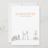 Tuin Picknick Minimalist Zwart-wit bruiloft Kaart (Voorkant)