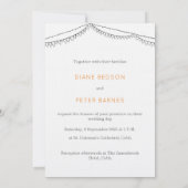 Tuin Picknick Minimalist Zwart-wit bruiloft Kaart (Achterkant)