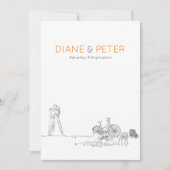 Tuin Picknick Minimalist Zwart-wit bruiloft Kaart (Voorkant)