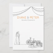 Tuin Picknick Minimalist Zwart-wit bruiloft Kaart (Voorkant)