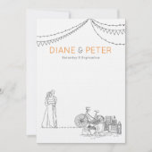 Tuin Picknick Minimalist Zwart-wit bruiloft Kaart (Voorkant)