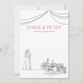 Tuin Picknick Minimalist Zwart-wit bruiloft Kaart (Voorkant)