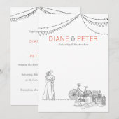 Tuin Picknick Minimalist Zwart-wit bruiloft Kaart (Voorkant / Achterkant)