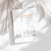 Tuin Picknick Minimalist Zwart-wit bruiloft Kaart