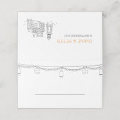 Tuin Picknick Minimalist Zwart-wit bruiloft Plaatskaartje (Buitenkant ongevouwen)