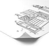 Tuin Picknick Minimalist Zwart-wit bruiloft Poster (Hoek)