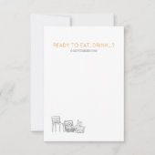 Tuin Picknick Minimalist Zwart-wit bruiloft RSVP Kaartje (Voorkant)