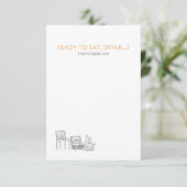 Tuin Picknick Minimalist Zwart-wit bruiloft RSVP Kaartje (Staand voorkant)