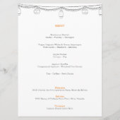 Tuin Picknick Minimalistische Zwart-Wit Bruiloft Menu (Achterkant)