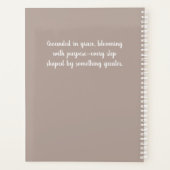 Tuin pioenroos bloemen op rustiek hout planner (Achterkant)