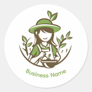 Tuin Plant Bedrijf Aangepaste Tuinier Tuinieren Ronde Sticker