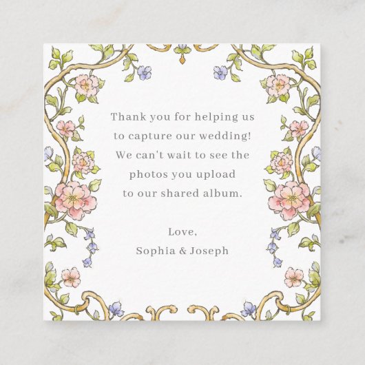 tuin | QR Code Trouwen Deel de liefde Informatiekaartje (Achterkant)