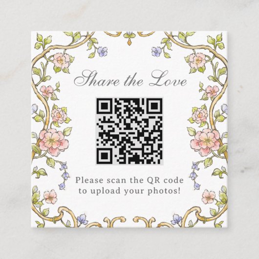  tuin | QR Code Trouwen Deel de liefde Informatiekaartje (Voorkant)