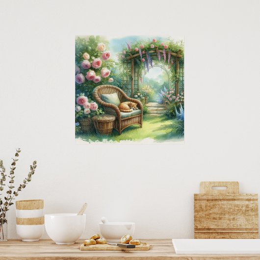 Tuin Retraite Landschap 1 Poster (Keuken)