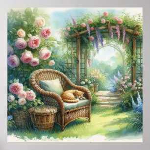 Tuin retraite landschap 1 poster