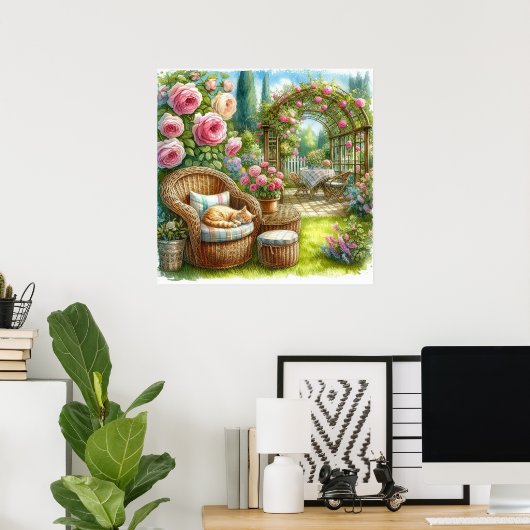 Tuin Retraite Landschap 2 Poster (Thuiskantoor)