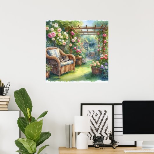 Tuin Retraite Landschap 3 Poster (Thuiskantoor)