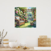 Tuin Retraite Landschap 3 Poster (Keuken)