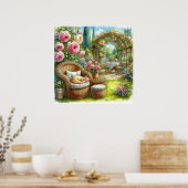 Tuin Retreat Landschap 2 Poster (Keuken)