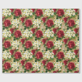 Tuin rode rozen cadeaupapier (Vlak)