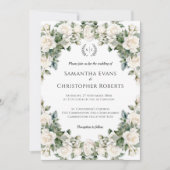 Tuin Romance: Bruid & bruidegom Monogrammed bruilo Kaart (Voorkant)