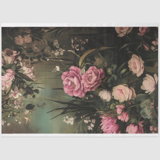 Tuin Romance, etherische bloementuin Tissuepapier (Voorkant)