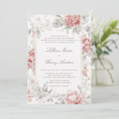  Tuin Rood Zwart Toile Classic Wedding Kaart (Staand voorkant)