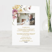 Tuin Roos Foto Memorial Begrafenisprogramma's Kaart (Achterkant)