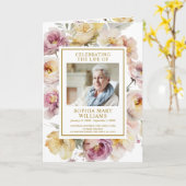 Tuin Roos Foto Memorial Begrafenisprogramma's Kaart (Gele Bloem)