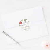 Tuin Roos Goud Blad Naam Datum Wit Goud Ivy Ronde Sticker (Envelop)