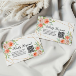 Tuin Roos & Goud Lijst bruiloft QR Code RSVP Informatiekaartje