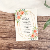 Tuin Roos & Goud Lijst Wedding Details Behuizing Informatiekaartje