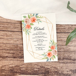 Tuin Roos & Goud Lijst Wedding Details Behuizing Informatiekaartje