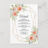 Tuin Roos & Goud Lijst Wedding Details Behuizing Informatiekaartje (Voorkant)