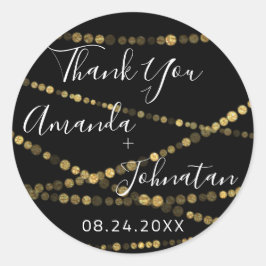 Tuin Roos Gouden Bladnaam Datum Wit Gouden Licht Ronde Sticker