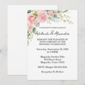 Tuin Roos Roze bruiloft Kaart (Voorkant / Achterkant)