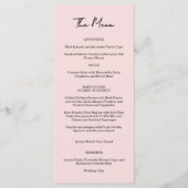 Tuin Roos Roze bruiloft Menu (Voorkant)