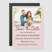 Tuin Roos Roze bruiloft Save the date Magnetische Uitnodiging (Voorkant / Achterkant)