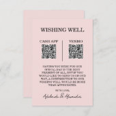 Tuin Roos Roze bruiloft Wishing Well Informatiekaartje (Voorkant / Achterkant)
