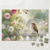 Tuin Roos Vogel Aquarel Scene Legpuzzel