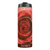 Tuin Roos Zwart Custom Thermosbeker (Voorkant)