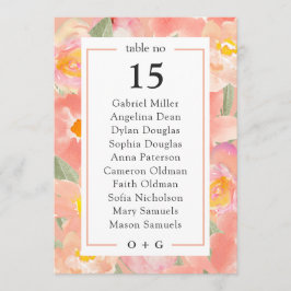 Tuin roze bloem zitplaatsindeling Zomer tafelplan Kaart