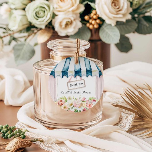 Tuin Roze Bloemachtige Ronde Bruids-Shower Bedankjes Labels