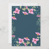 Tuin Roze Bloemen Bachelorette Kaart (Achterkant)