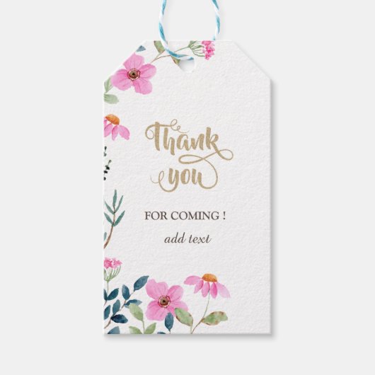 Tuin Roze Bloemen  Cadeaulabel (Voorkant)